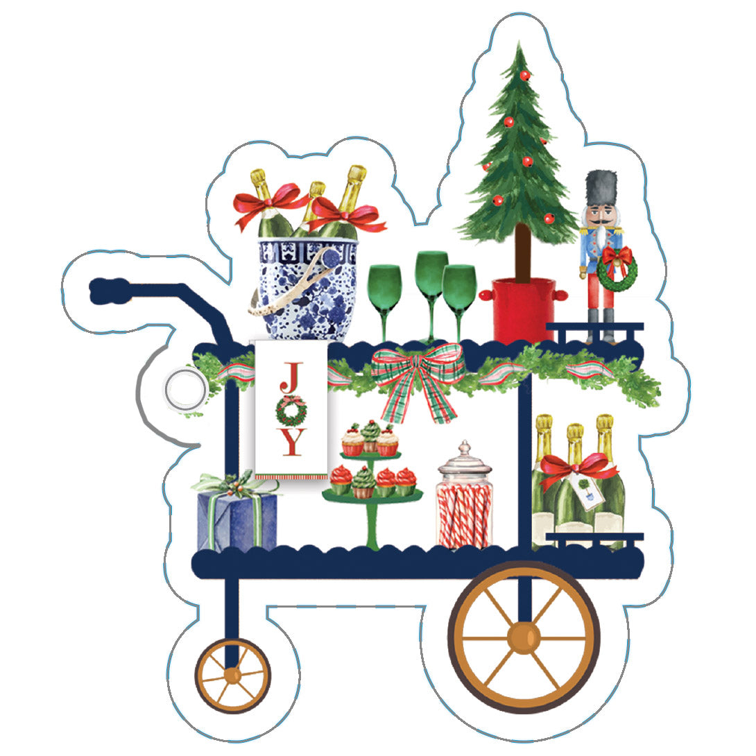In Stock Christmas Bar Cart Die Cut Gift Tags