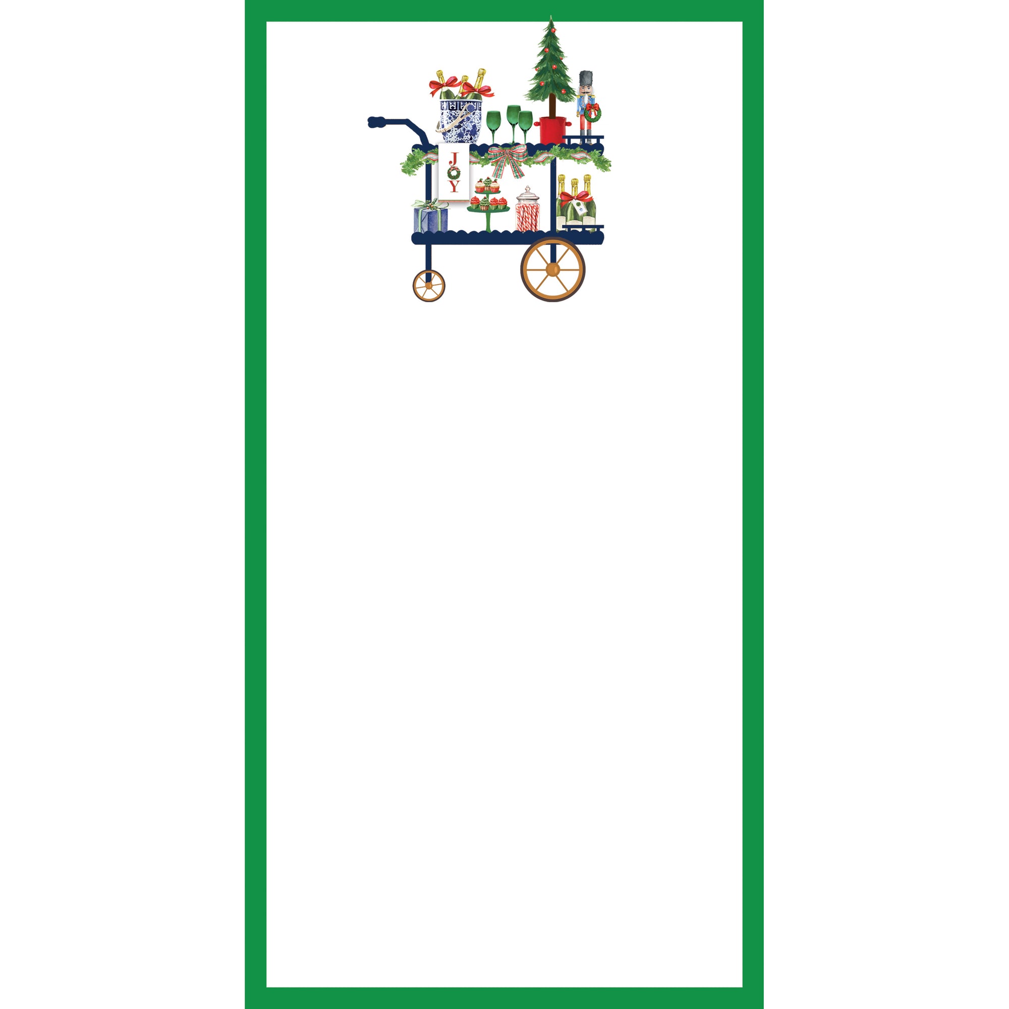 In Stock 4.25x8.5 Christmas Bar Cart Notepad