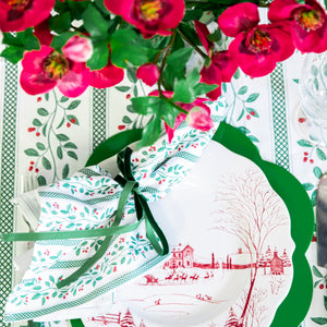 Christmas Berries Stripe Dinner Napkins | Set of 4
