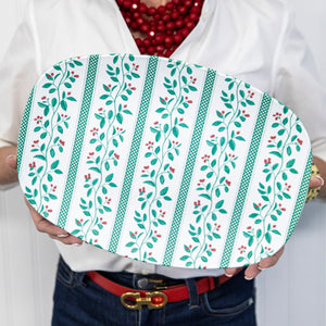 WH Serving Platter | Christmas Berries Stripe