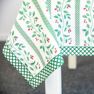 Christmas Berries Stripe Rectangle Tablecloth