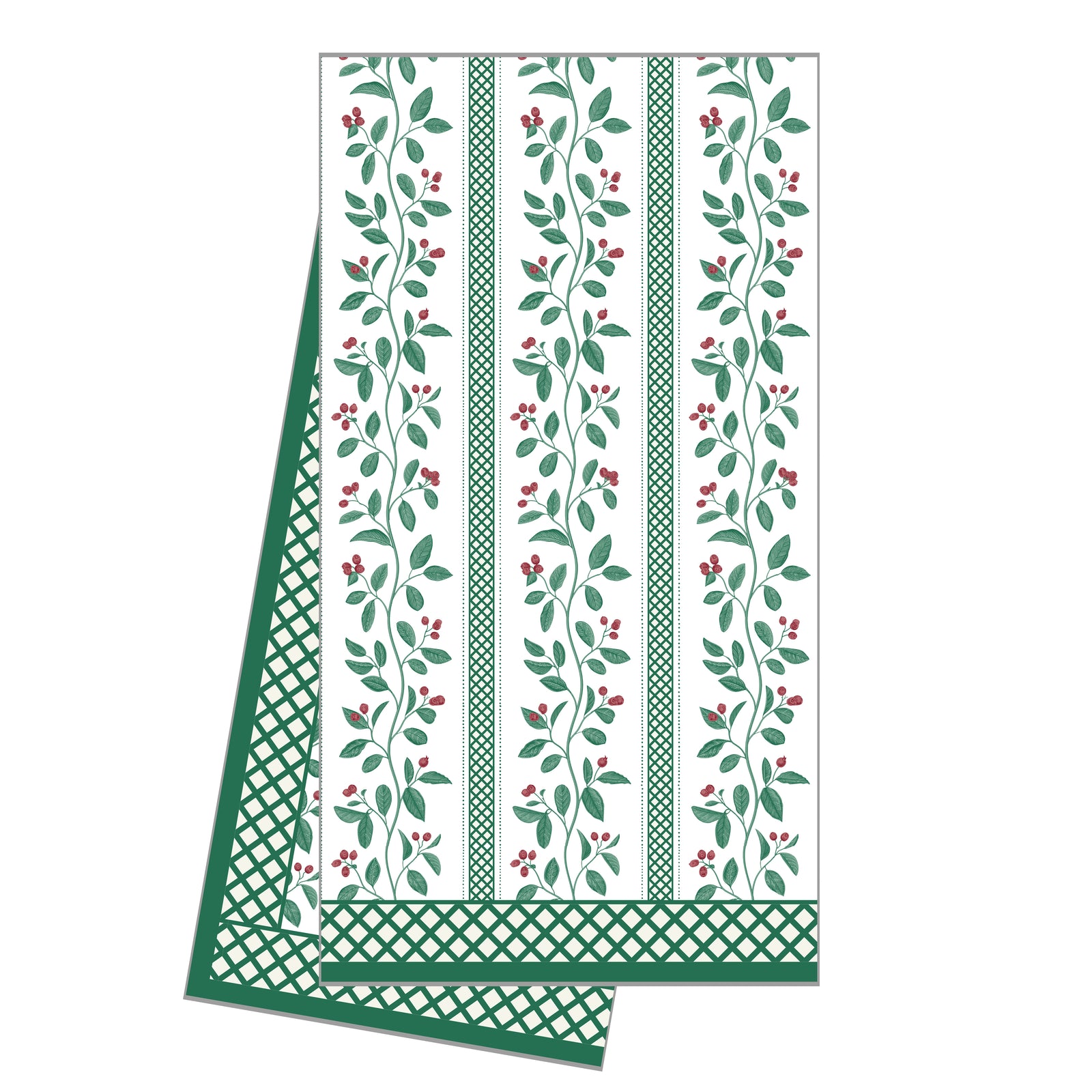 WH Hostess Cotton Tea Towel | Christmas Berries Stripe