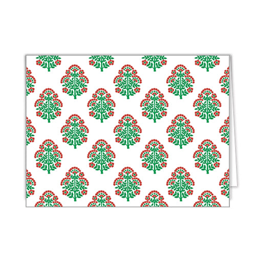 In Stock Folded Notecard Set of 10 | Christmas Block Print