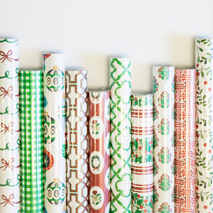 Continuous Roll Gift Wrap | Christmas Block Print