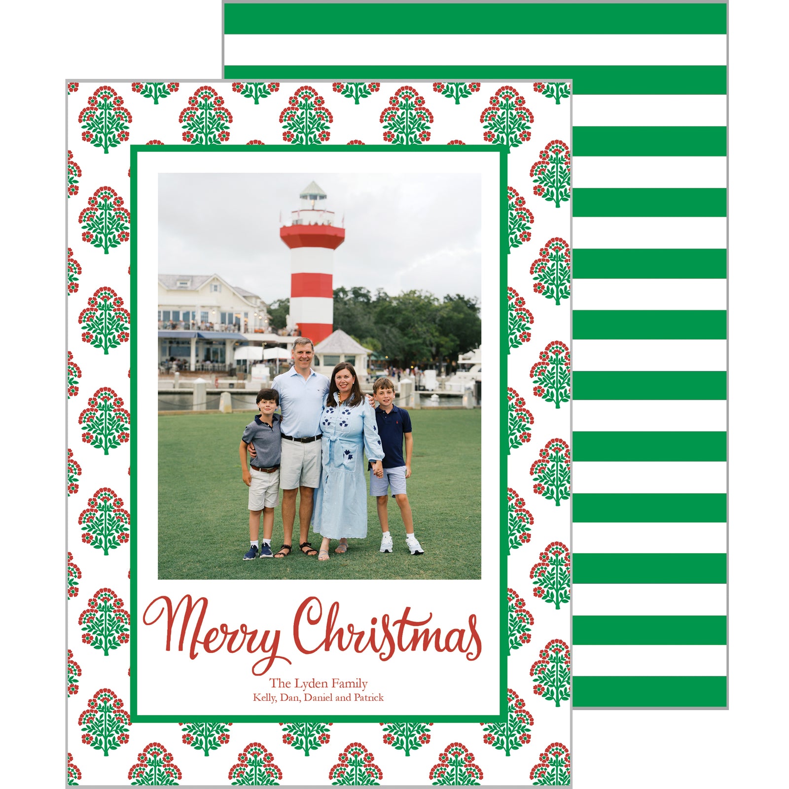 Christmas Block Print Photo Card