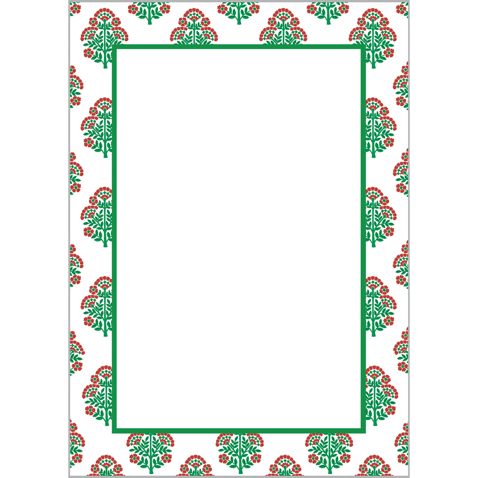 Christmas Block Print 5x7 Notepad – 100 Pages