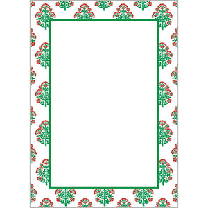 Christmas Block Print 5x7 Notepad – 100 Pages