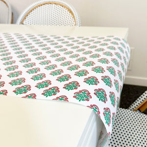 Paper Table Runner | Christmas Block Print