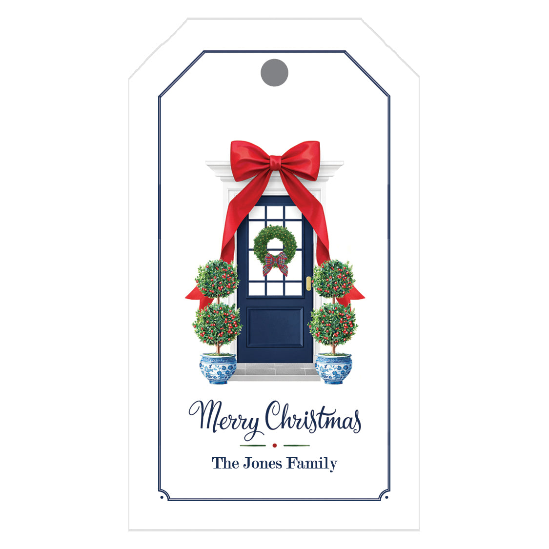 Christmas Bow Front Door Personalized Christmas Gift Tags