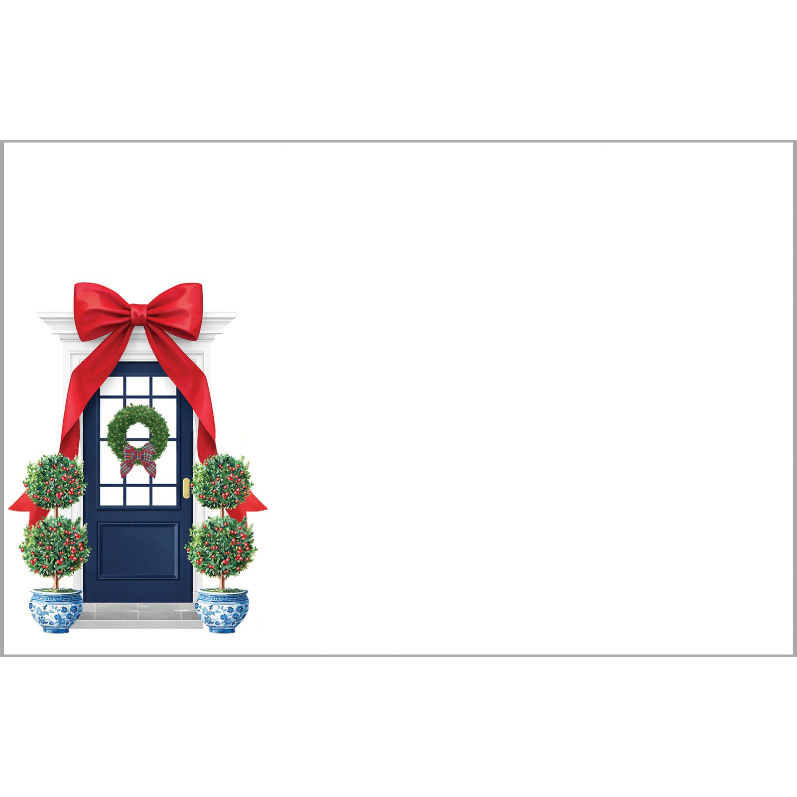 In Stock 8.5x5.5 Christmas Bow Front Door Slab Notepad