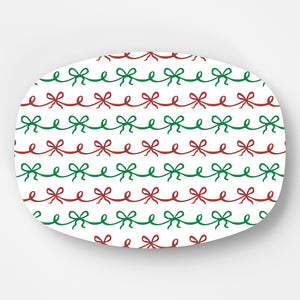 WH Serving Platter | Christmas Ribbon Garland