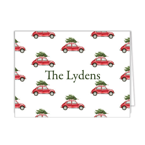 Christmas Car Personalized Folded Notecards