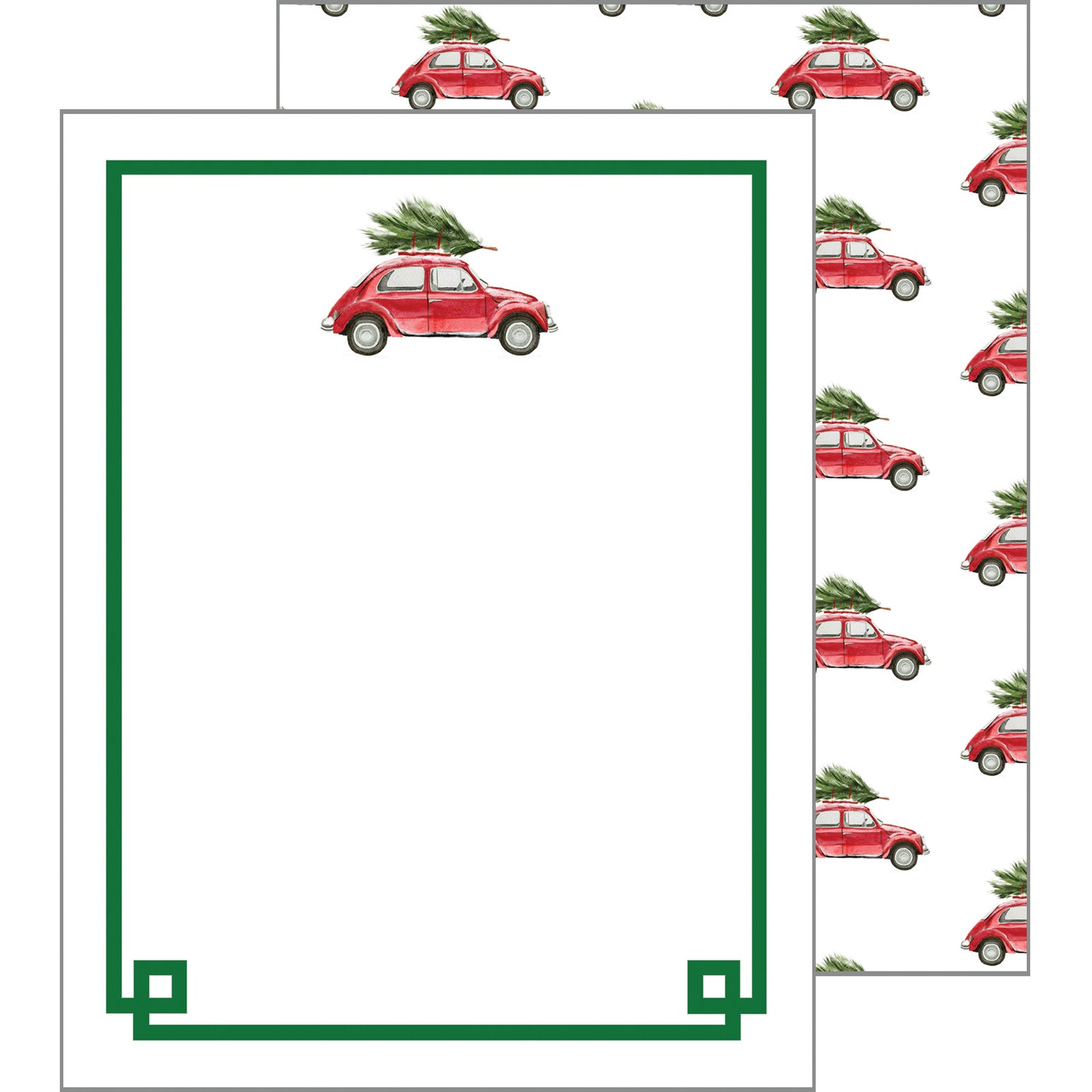 In Stock Flat Notecard Set of 10 | Christmas Car