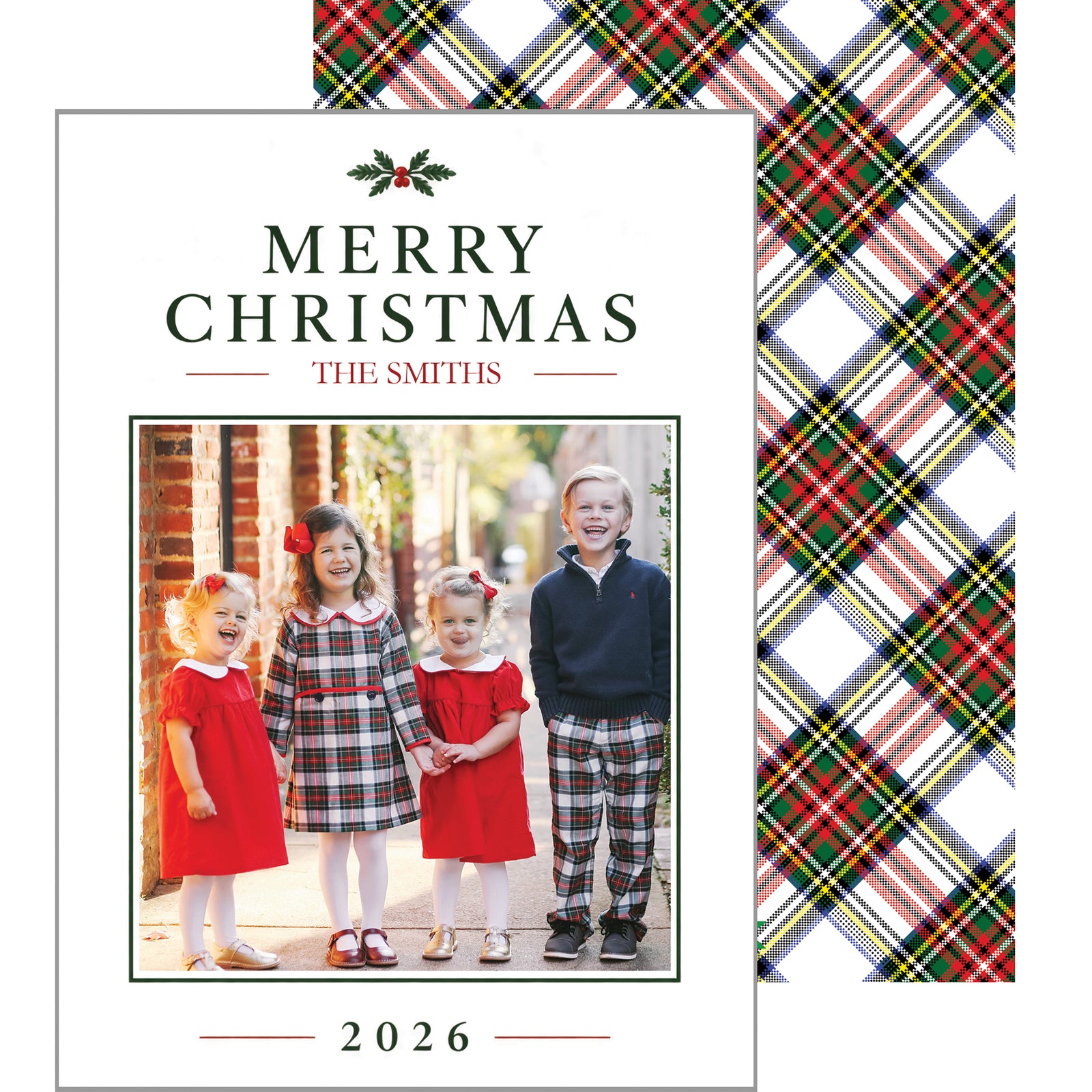 Classic Christmas Greeting Personalized Photo Card