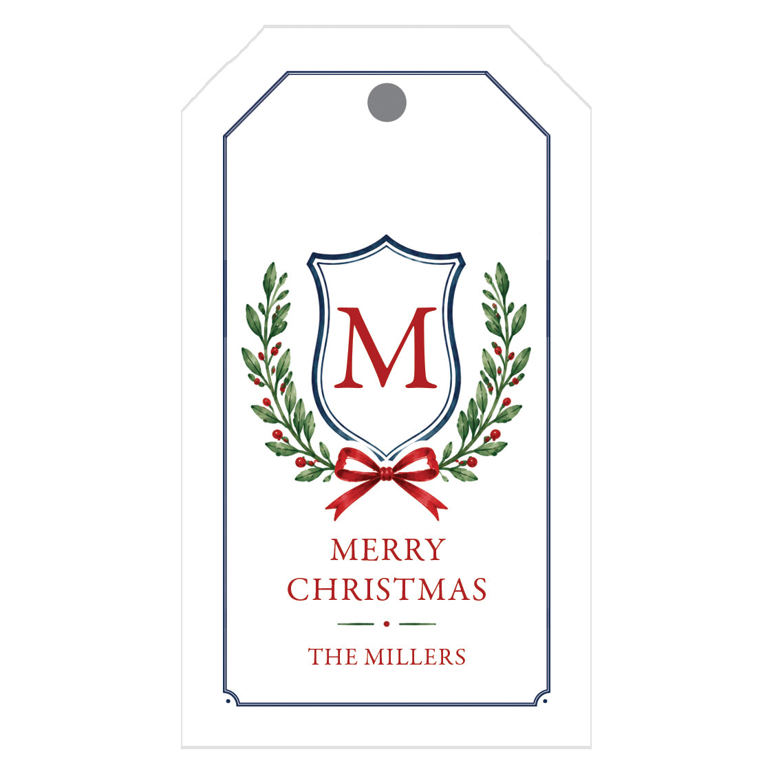 Christmas Crest Personalized Christmas Gift Tags