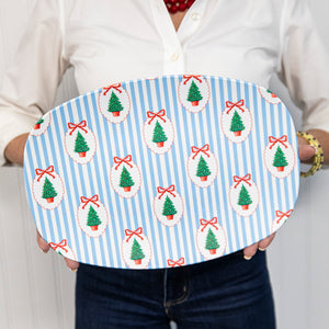 WH Serving Platter | Christmas Tree Plaque Stripe