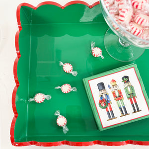 Christmas Scalloped Lacquer Tray