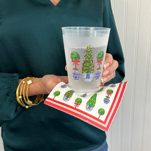 Christmas Topiaries Shatterproof Cups | Set of 8