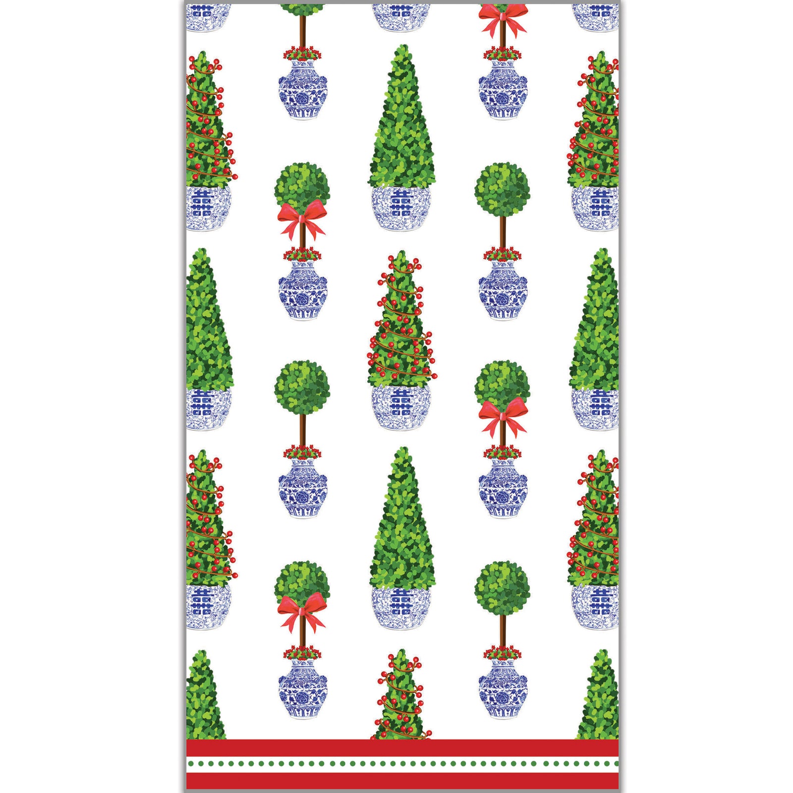 WH Paper Guest Towels | Christmas Topiaries