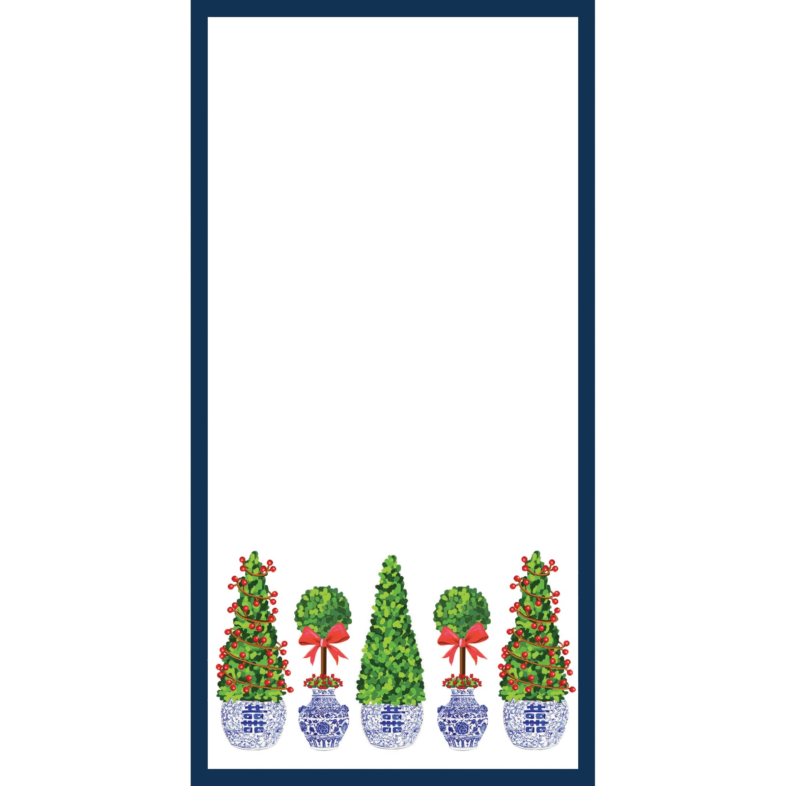 In Stock 4.25x8.5 Christmas Topiaries List Notepad
