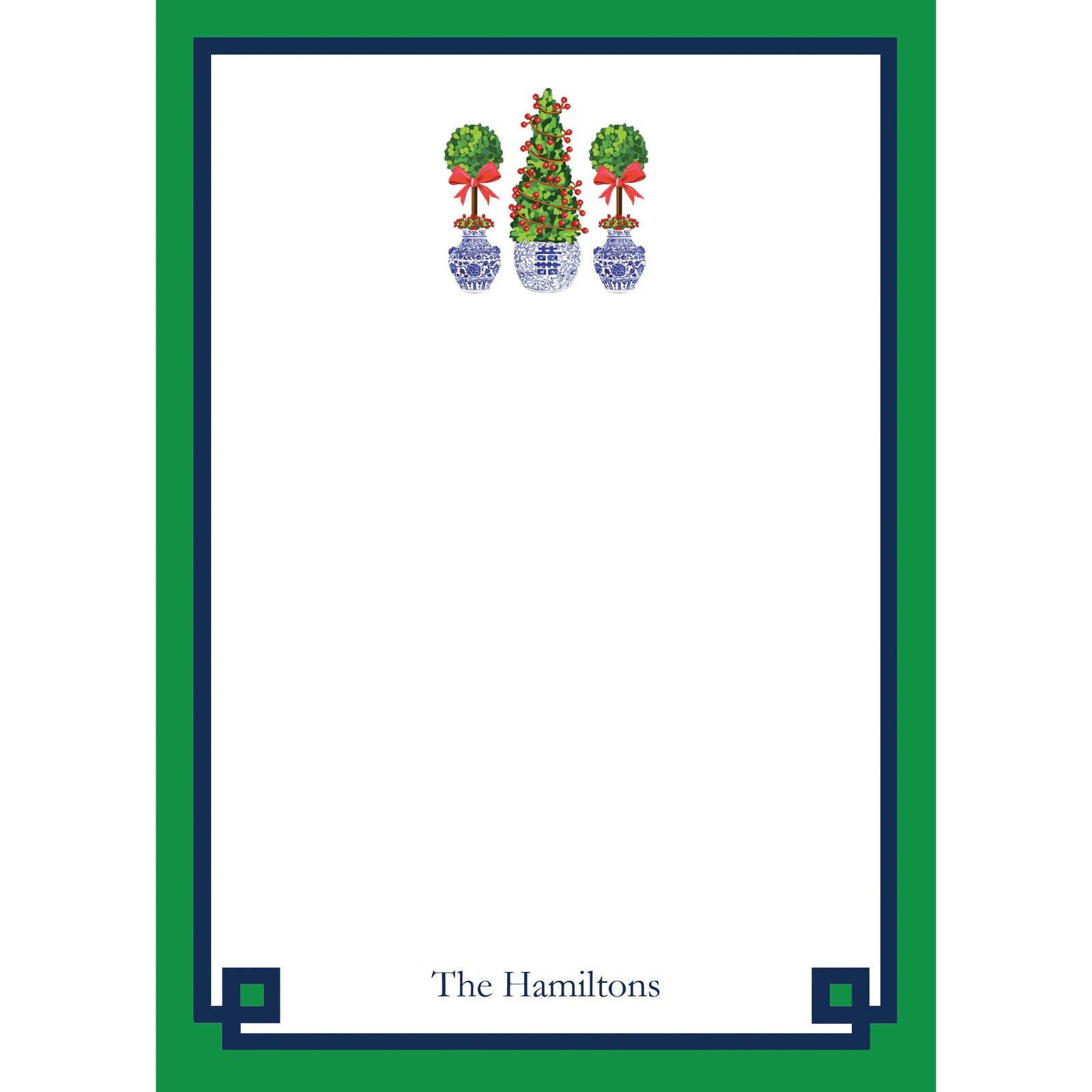 Christmas Topiaries Personalized Notepad