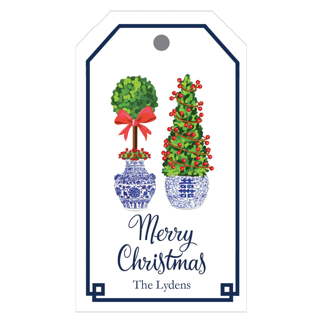 Christmas Topiary Trees Personalized Gift Tags