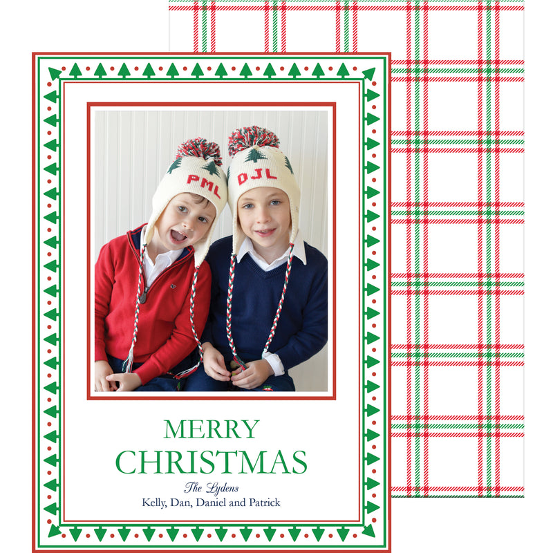 Nordic Christmas Tree Border Photo Card