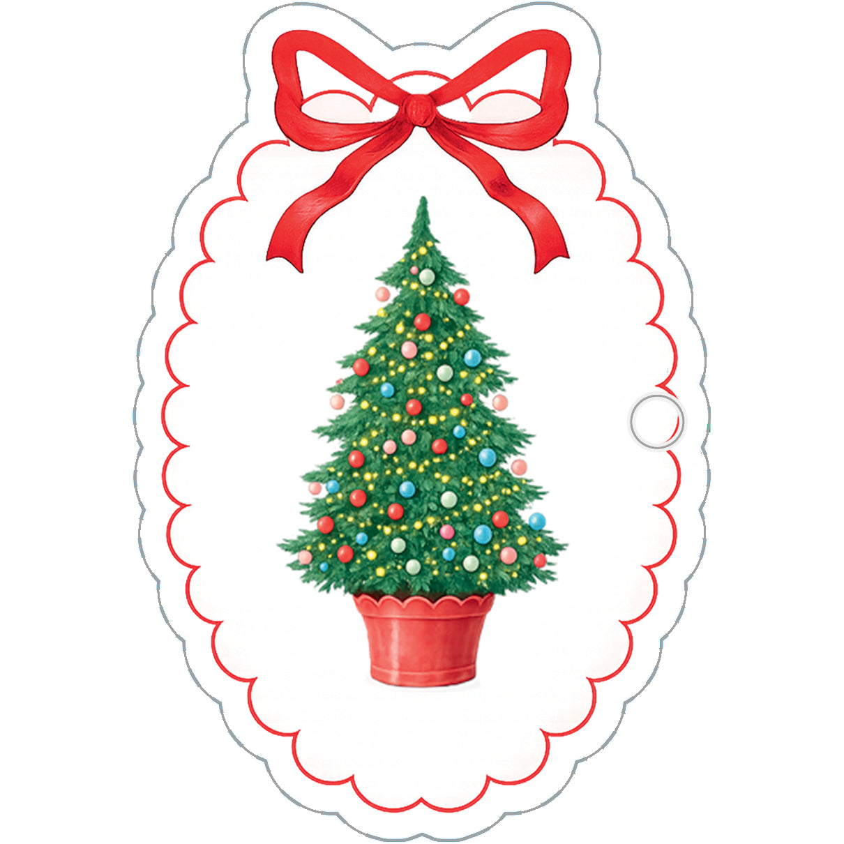 Christmas Tree Plaque Die-Cut Gift Tags – Set of 8