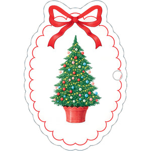 Christmas Tree Plaque Die-Cut Gift Tags – Set of 8
