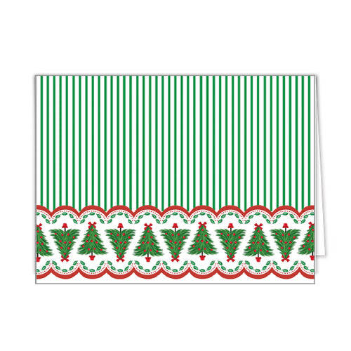 In Stock Folded Notecard Set of 10 | Christmas Tree Scallop