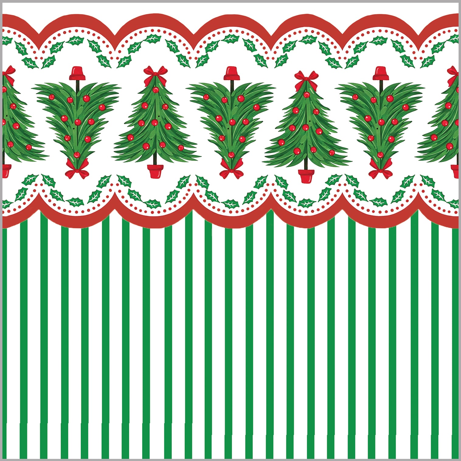 In Stock Paper Table Runner | Christmas Tree Scallop