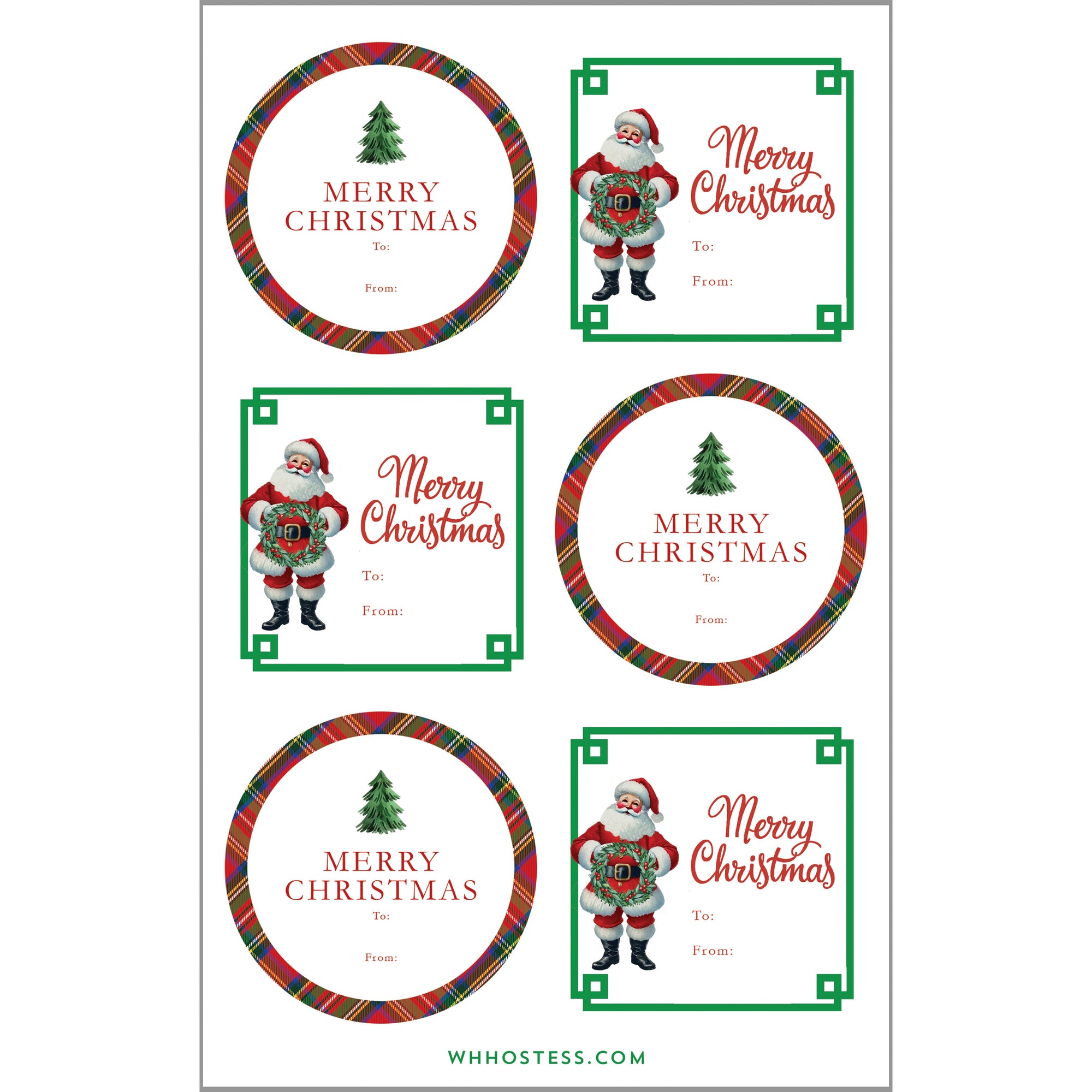 In Stock Gift Sticker Sheets | Classic Christmas