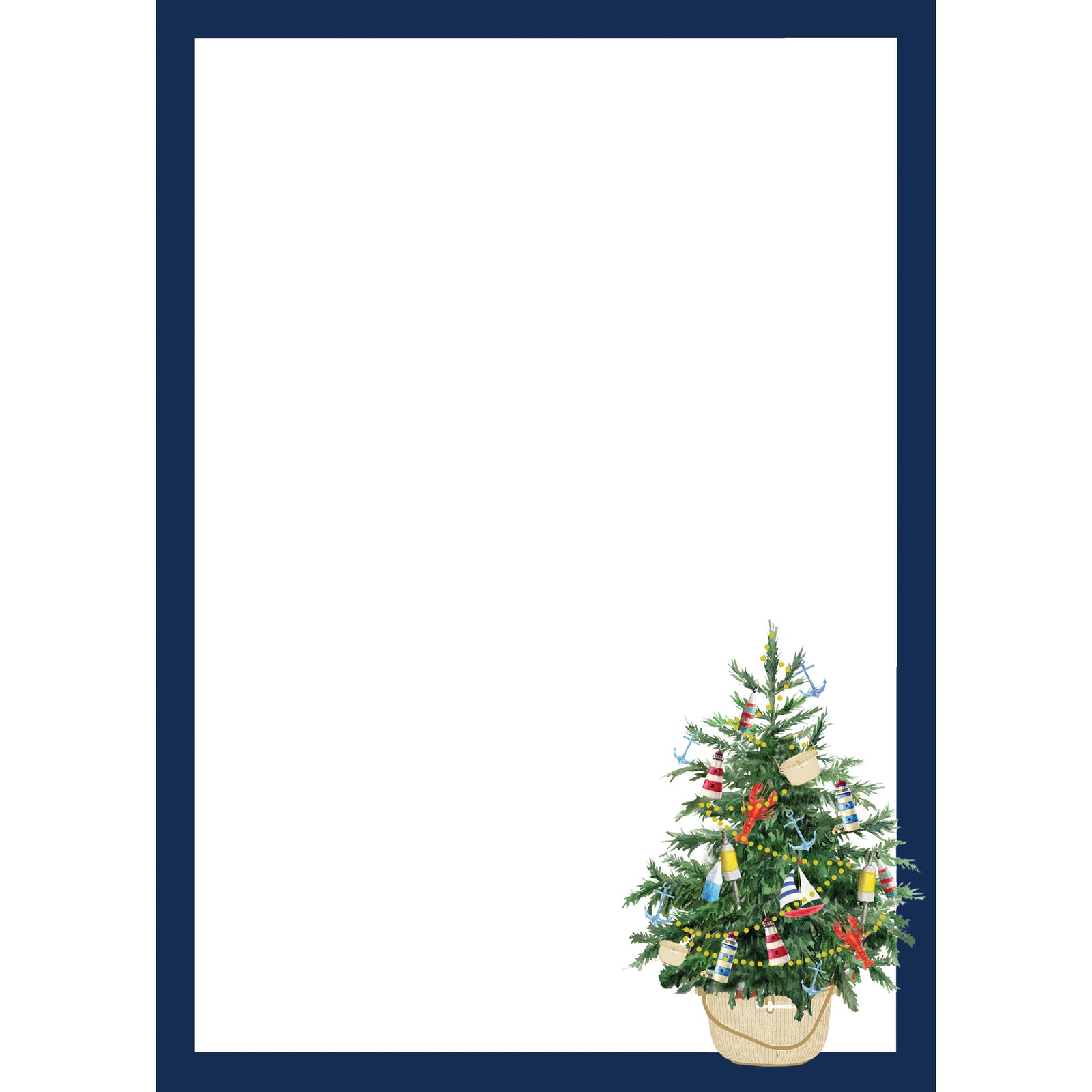 In Stock 5x7 Coastal Christmas Tree Notepad