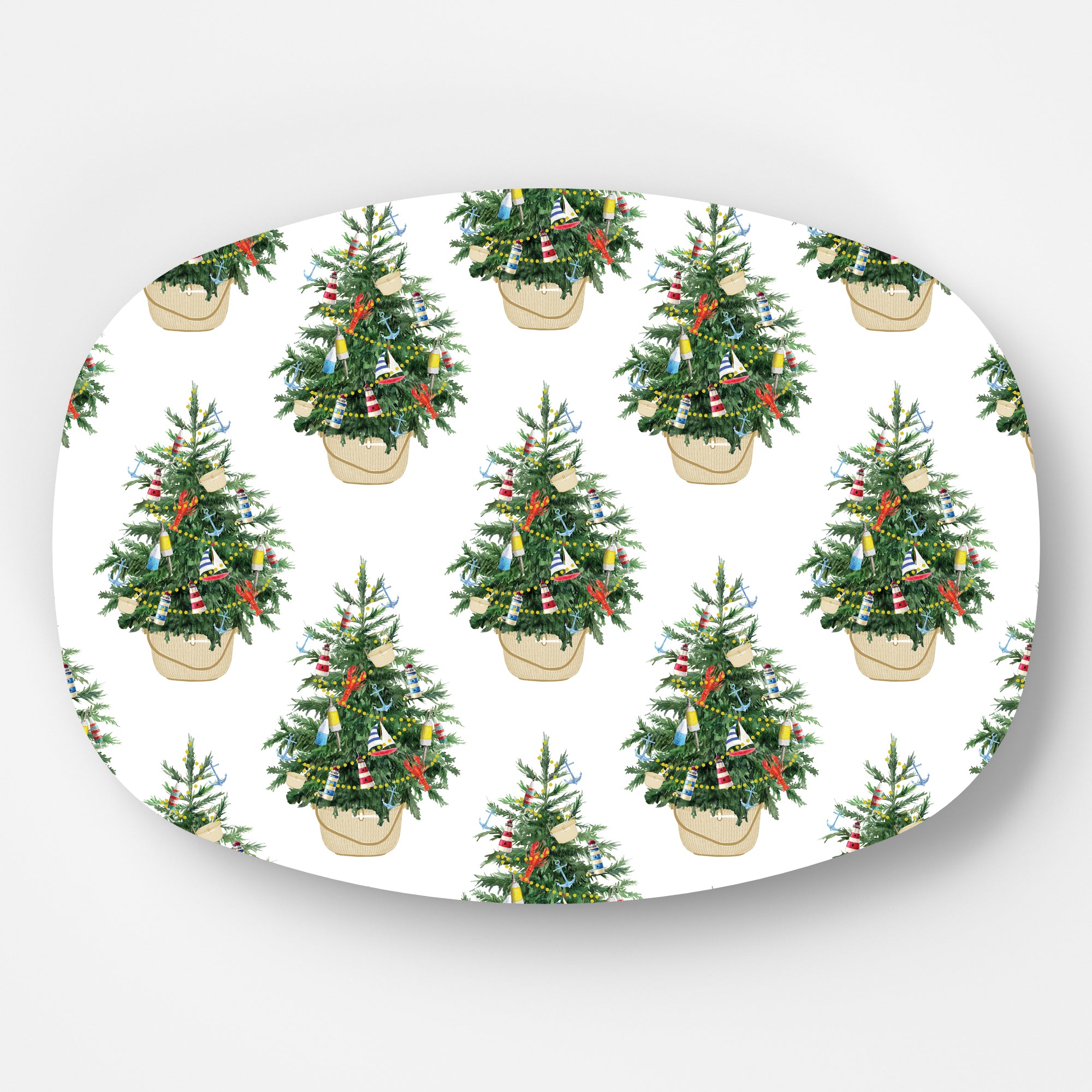In Stock WH Serving Platter | Coastal Christmas Trees