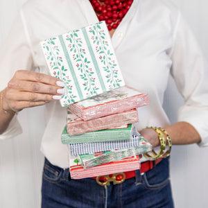 Christmas Berries Stripe Paper Cocktail Napkins