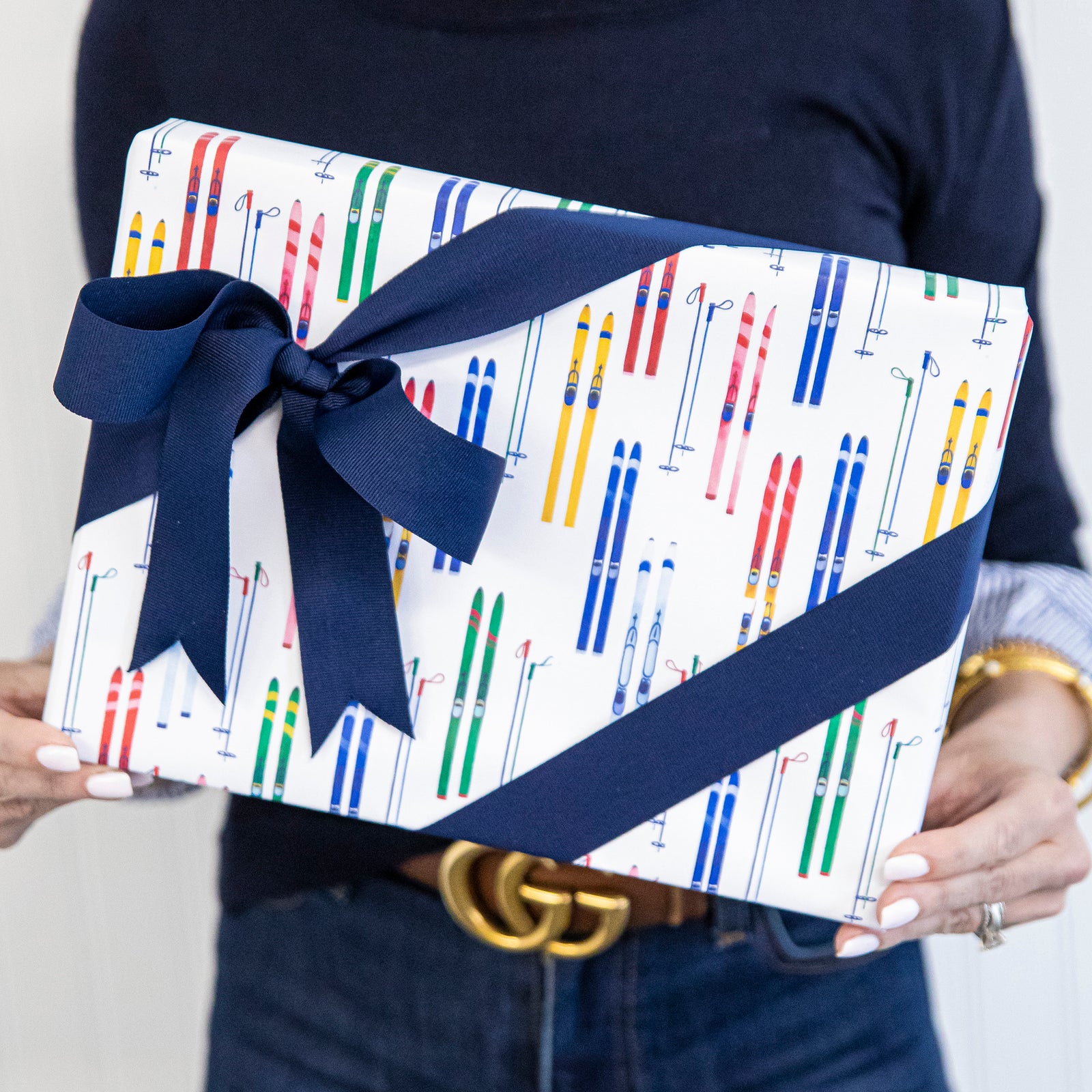 Colorful Skis Continuous Roll Gift Wrap