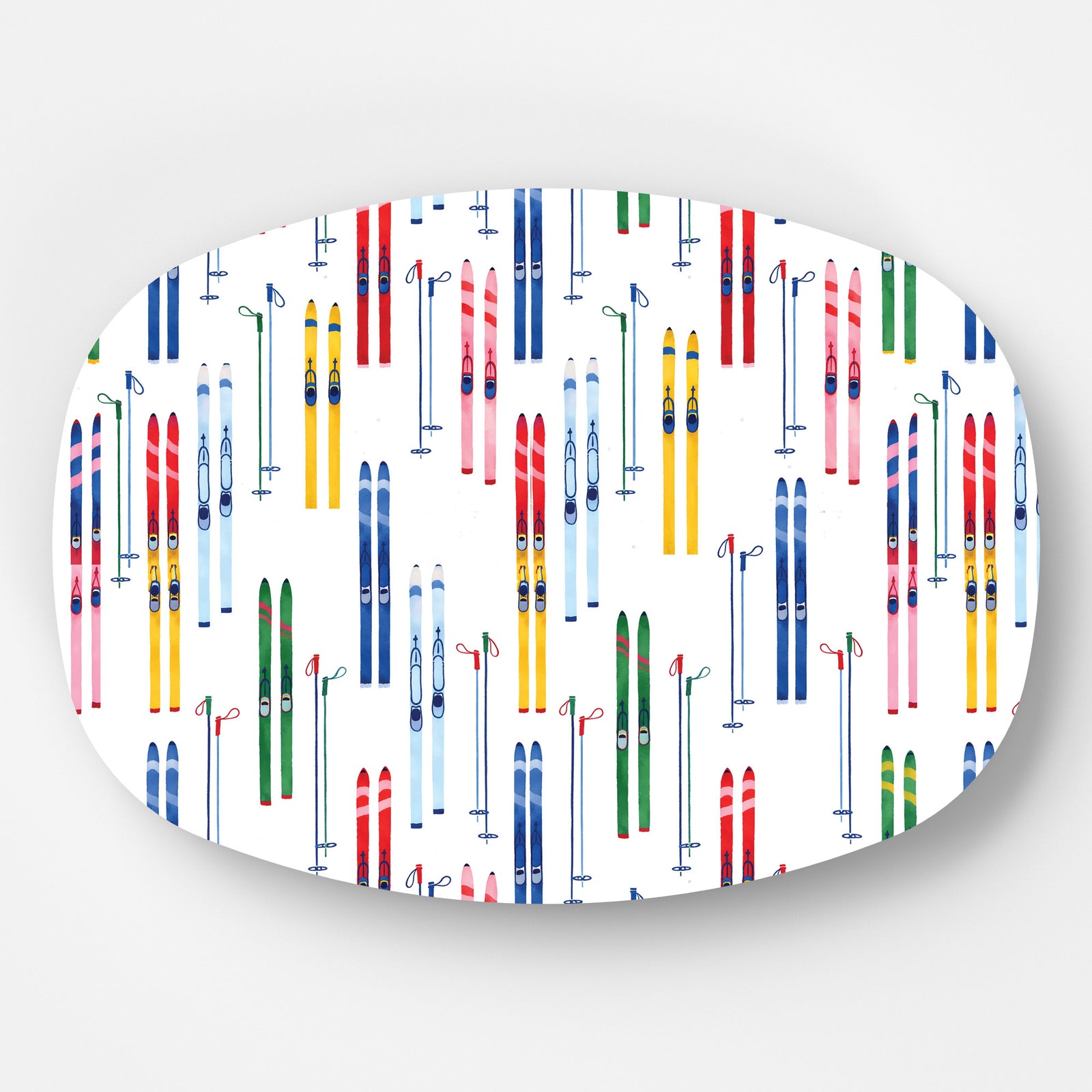 WH Serving Platter | Colorful Skis