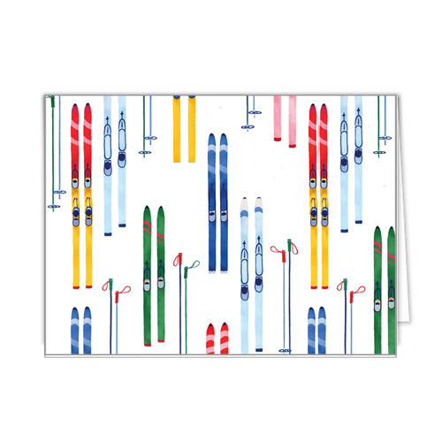 In Stock Folded Notecard Set of 10 | Colorful Skis