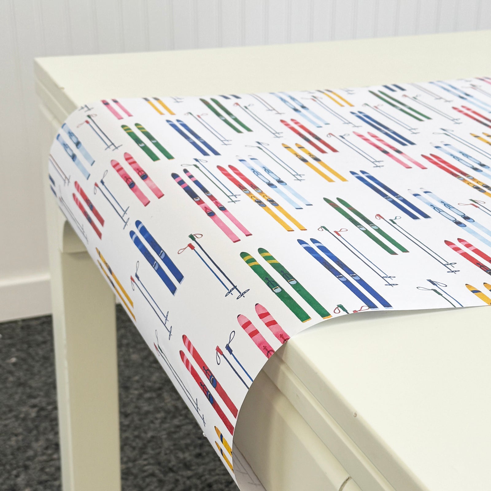 Colorful Skis Paper Table Runner