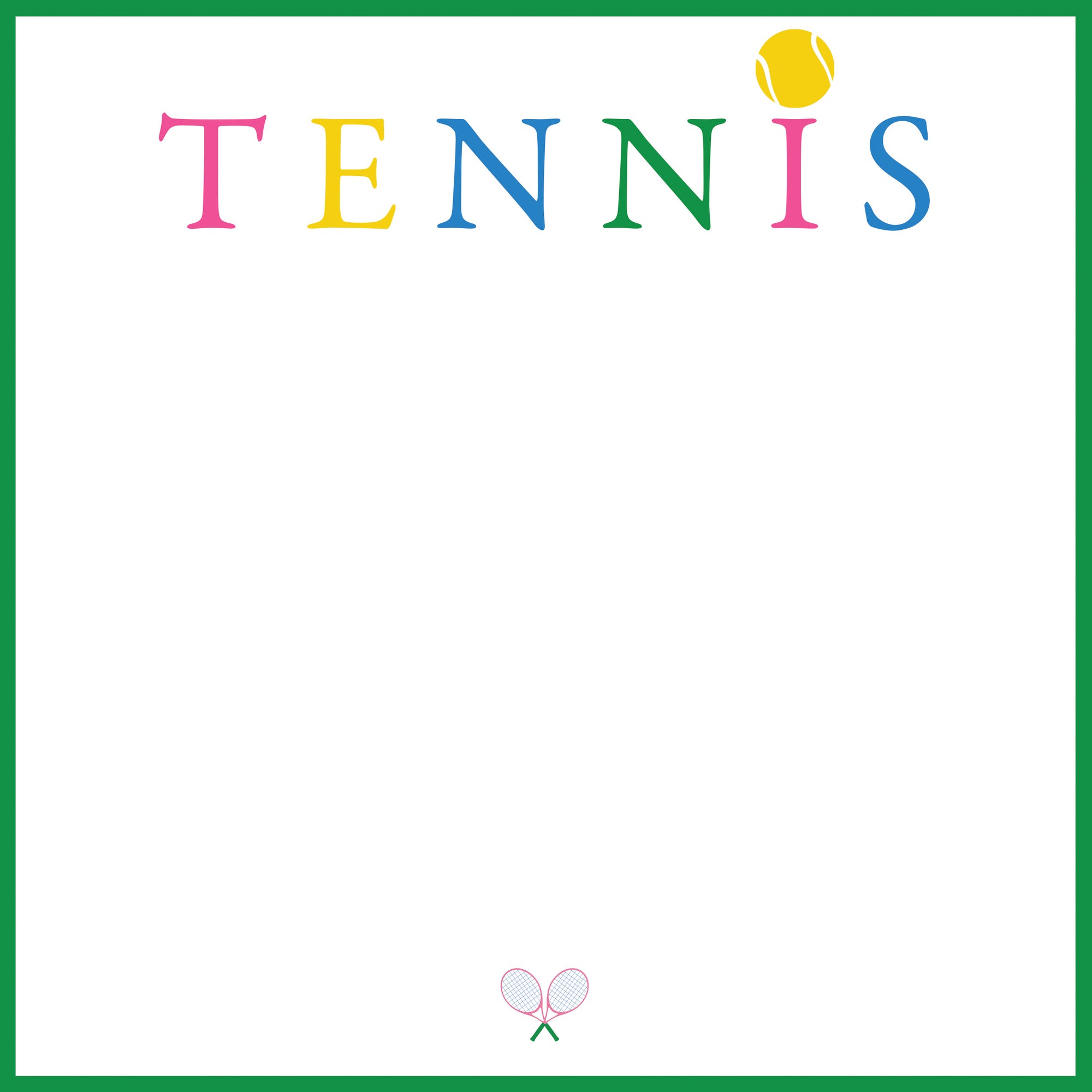 In Stock 8.5x8.5 SLAB Stock Notepad | Tennis Club