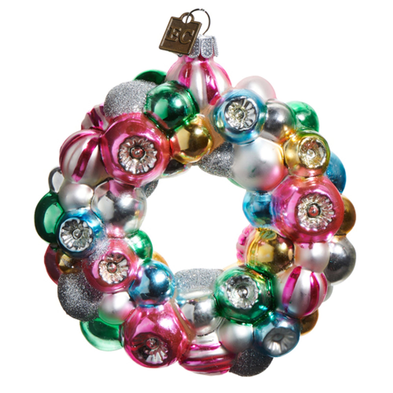 4.5" COLORFUL ORNAMENT WREATH CHRISTMAS ORNAMENT