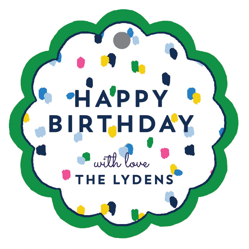 Confetti Scalloped Personalized Gift Tags