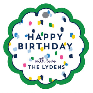 Confetti Scalloped Personalized Gift Tags