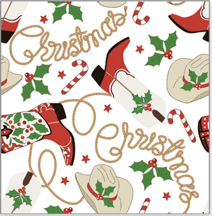 In Stock Continuous Roll Gift Wrap | Cowboy Christmas