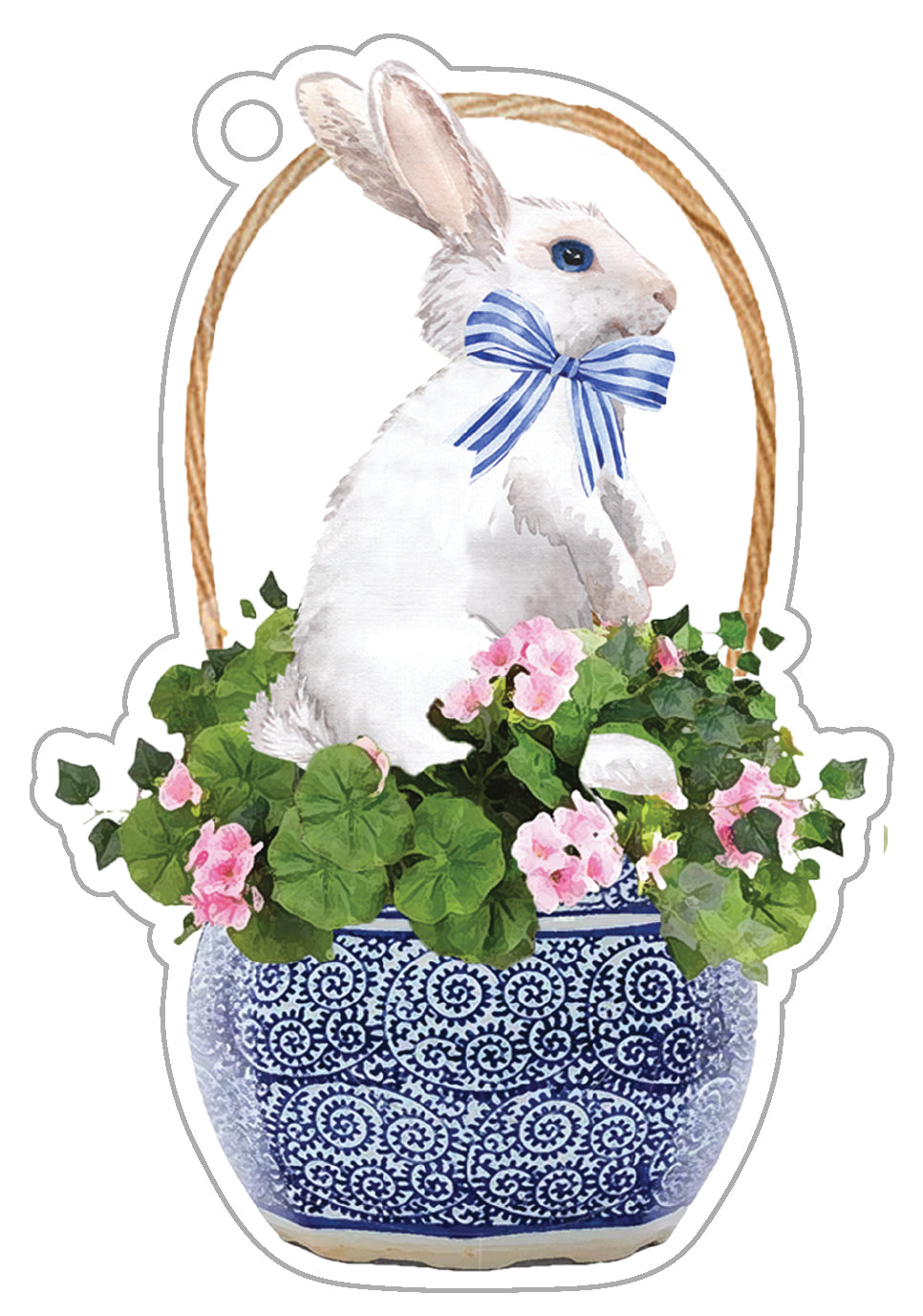 In Stock Easter Basket Bunny Die-Cut Gift Tags