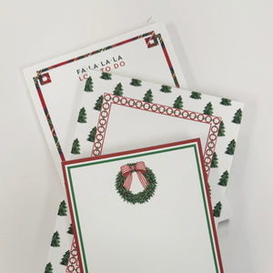 Christmas Wreath with Striped Bow 4x5 Notepad – 100 Pages