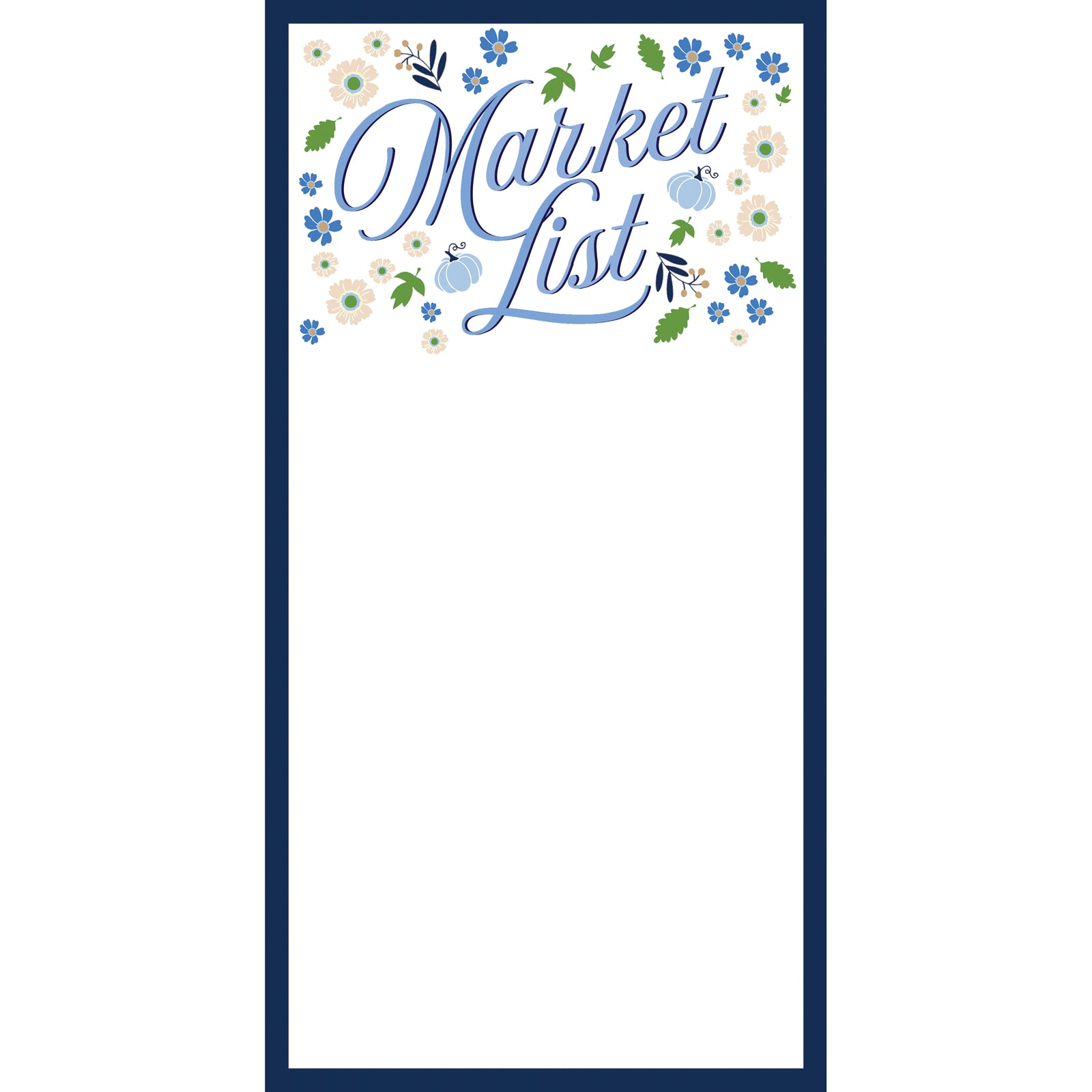 In Stock 4.25x8.5 Fall Market List Notepad