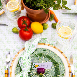 Bamboo Fret Dinner Napkins | Set of 4 | Green