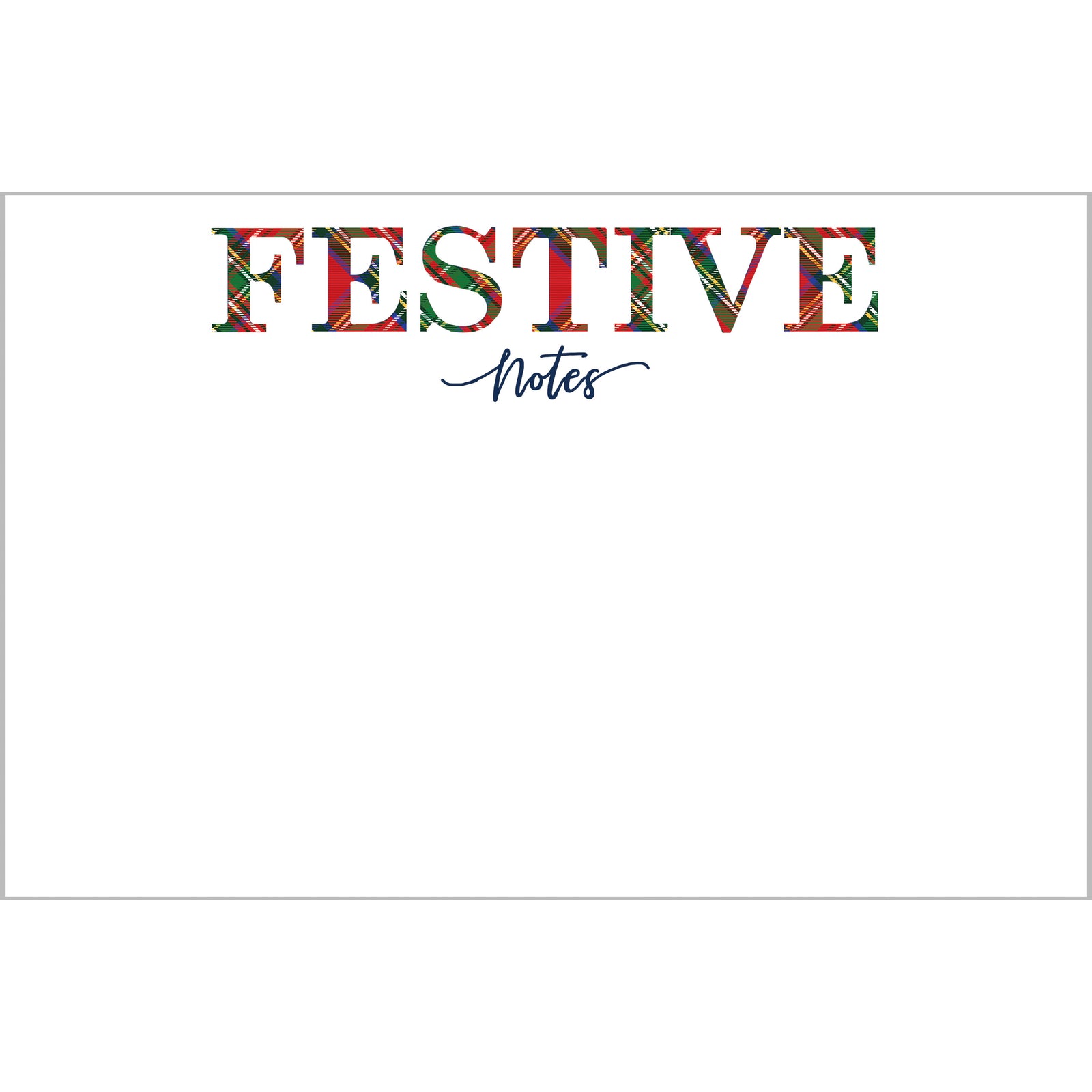 In Stock 8.5x5.5 Tartan "Festive NOTES" Slab Notepad