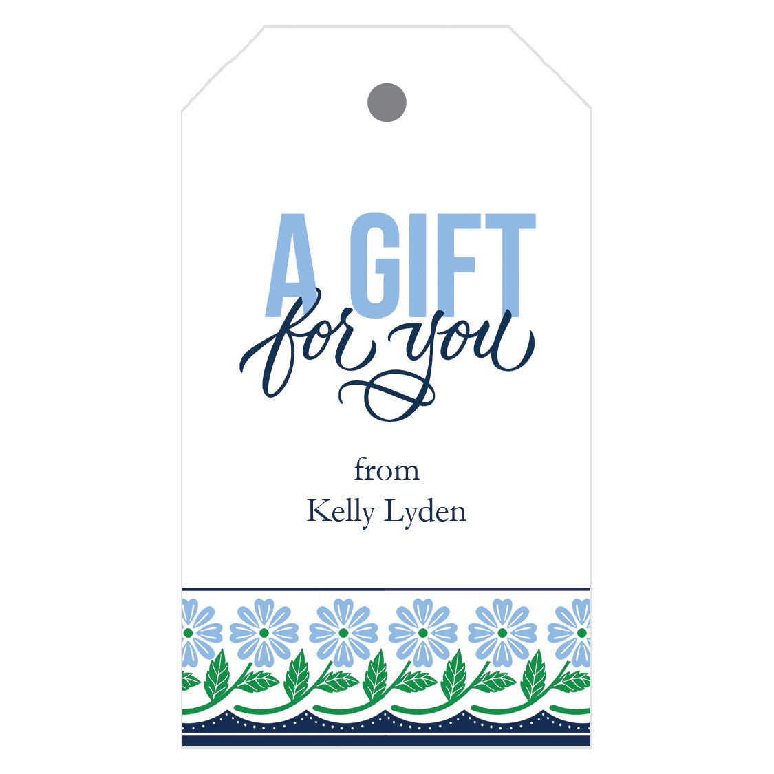 Floral Border Personalized Gift Tags